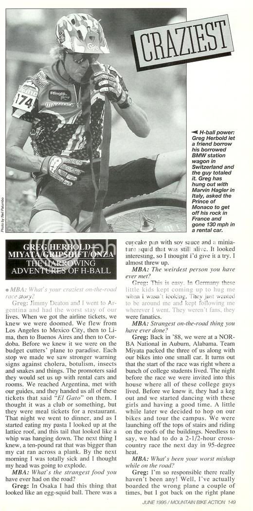 Greg Herbold 'Craziest' article Retrobike